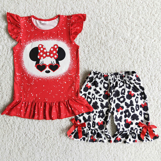 Summer Baby Girls Clothes Red Cute Kids Clothes Girls Boutique Outfits Fashion Wholesale Girls Clothes Set D7-29