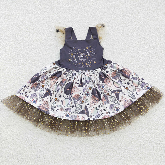 Boutique Baby Girls Dress Magic Girl Tutu Knee Length Dresses GSD0255