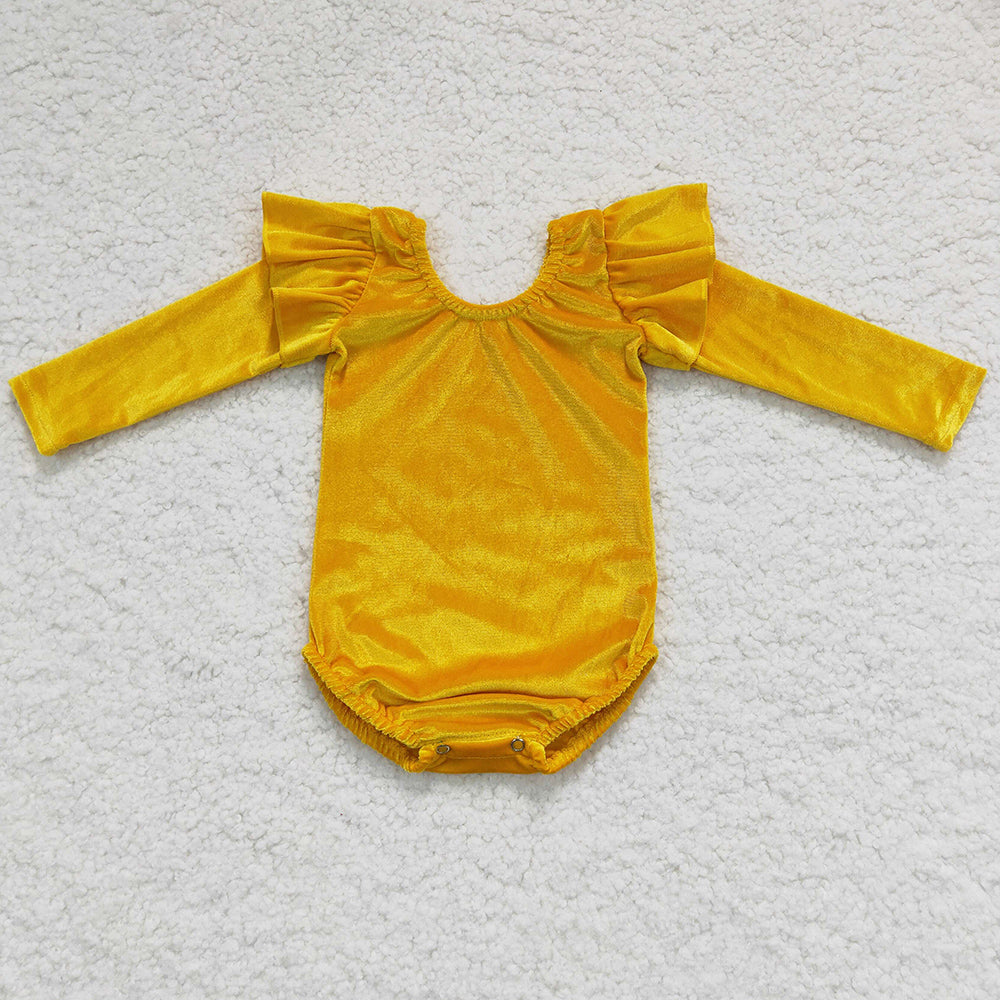 Hot Sale Infant Baby Rompers Girls Dancing Clothing Set Golden Velvet Girl Romper LR0210