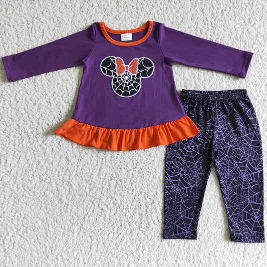 Halloween Baby Girl Clothing Embroidery Boutique Girls Outfits Fall GLP0025