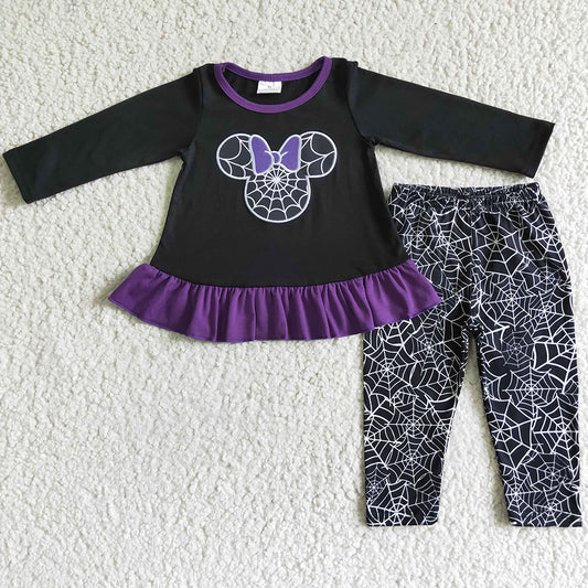 Halloween Kids Girl Clothing Boutique Embroidery Baby Girls Fall Clothes GLP0027