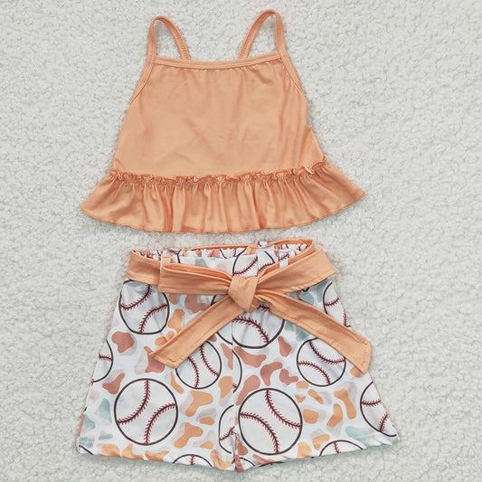 Cute Baby Girls Clothes Baseball Print Boutique Girls Summer Outfits GSSO0172 4.12
