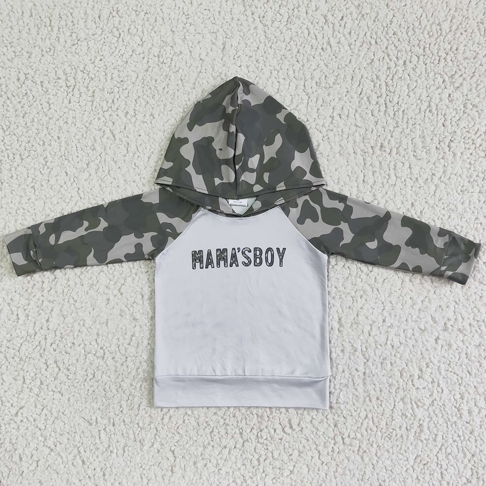 Hot Sale Baby Boys Clothes Hoodie Top Mama`s Boys Camouflage Boutique Kids Clothes Boys Jacket Top 6 A30-28