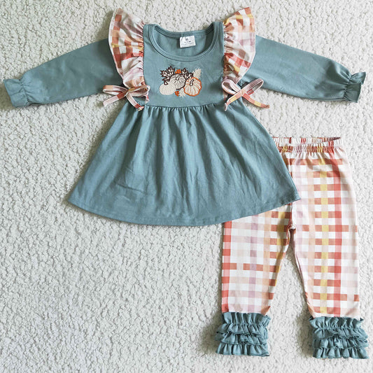 Wholesale Baby Girl Clothes Pumpkin Embroidery Boutique Halloween Kids Clothing GLP0156