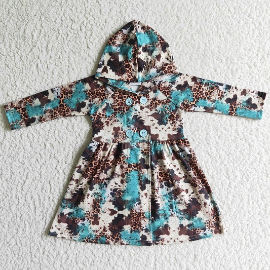 Boutique Girls Hoodie Dress Coat Long Sleeve Fall Kids Clothing Leopard GT0027 10.23