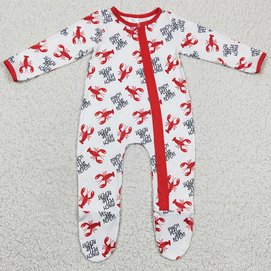 Lobster Cute Infant Baby Rompers Footie Jumpsuit LR0257