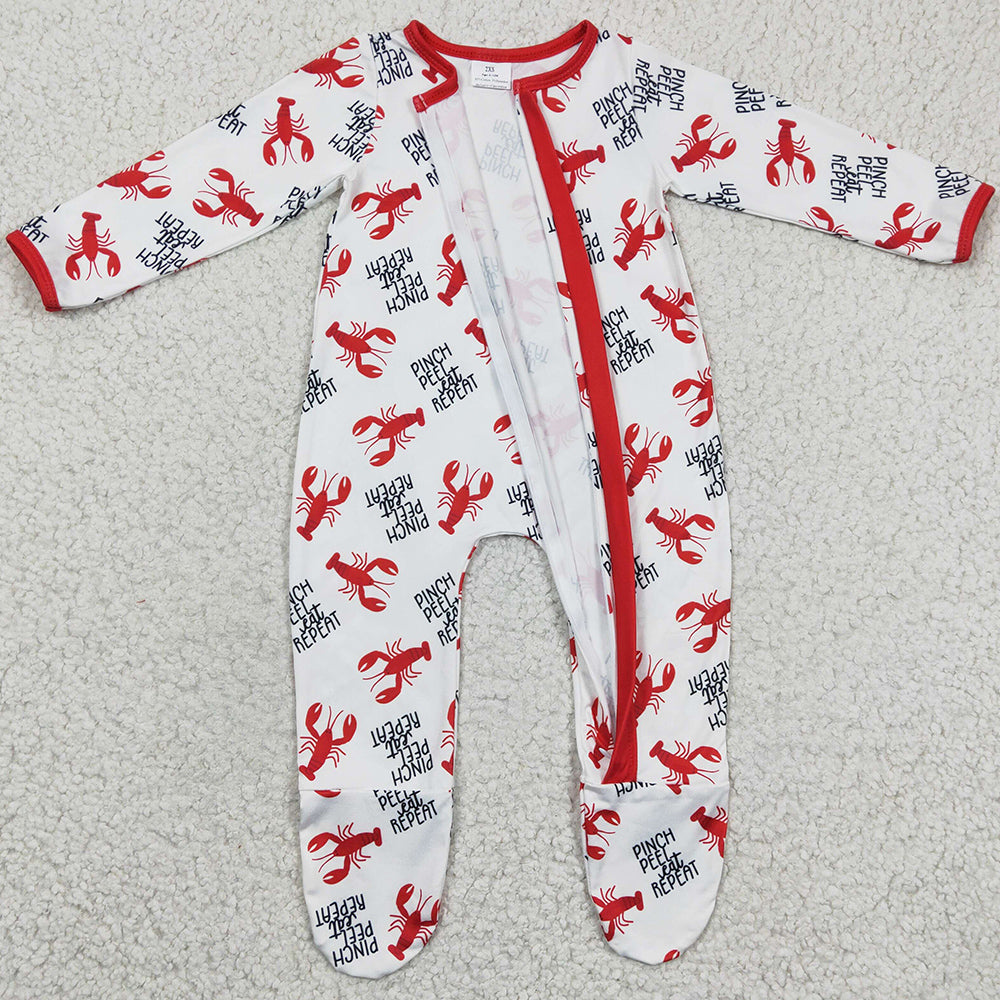 Lobster Cute Infant Baby Rompers Footie Jumpsuit LR0257