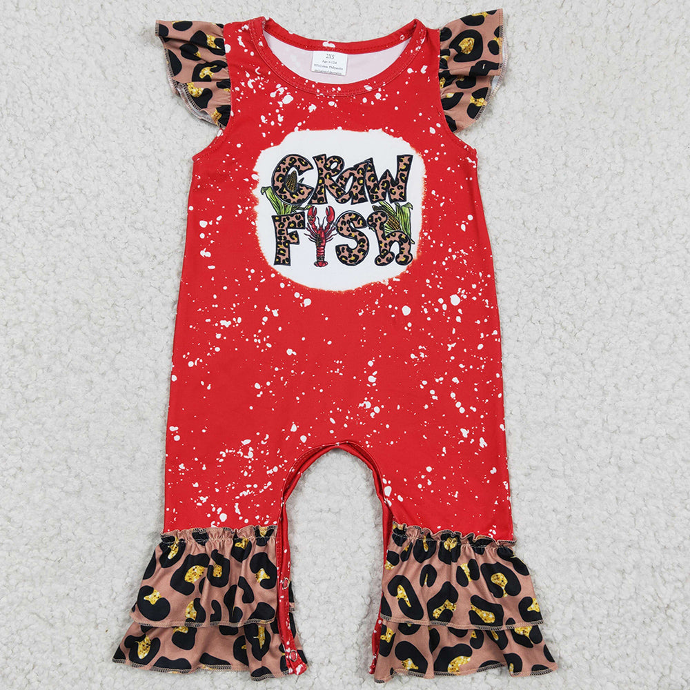 Fashion Infant Baby Romper Crawfish Print Cute Girls Romper SR0149 4.28