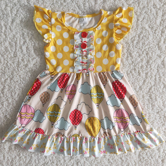 Boutique Girls Dress Balloon Cute Baby Girls Clothes Dress C10-1