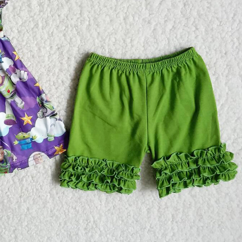 Hot Sale Toddler Baby Girl Clothes Boutique Kids Children Summer Clothes Short Sleeve Shorts Girls Outfits B18-2