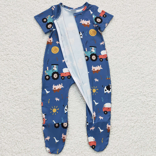 Farm Print Cute Infant Baby Romper Boutique Boys Rompers Jumpsuit SR0195 5.7