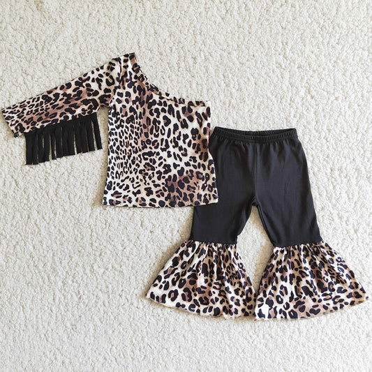 New Fashion Baby Girl Clothes Set Boutique Girls Leopard Outfits 6 B1-20