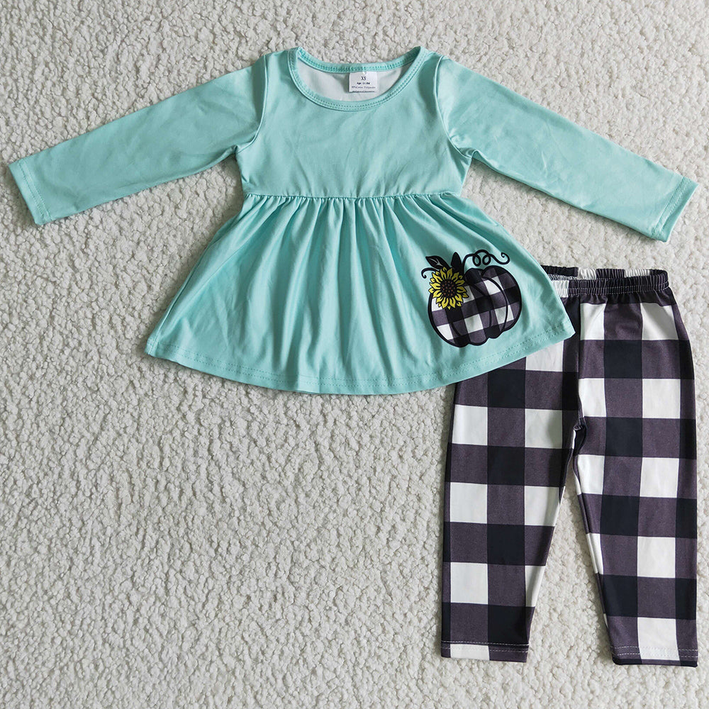 Boutique Girls Clothing Pumpkin Print Halloween Kids Baby Outfits GLP0252