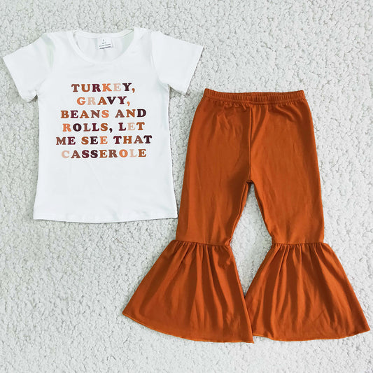 Boutique girls clothes Thanksgiving set D7-18
