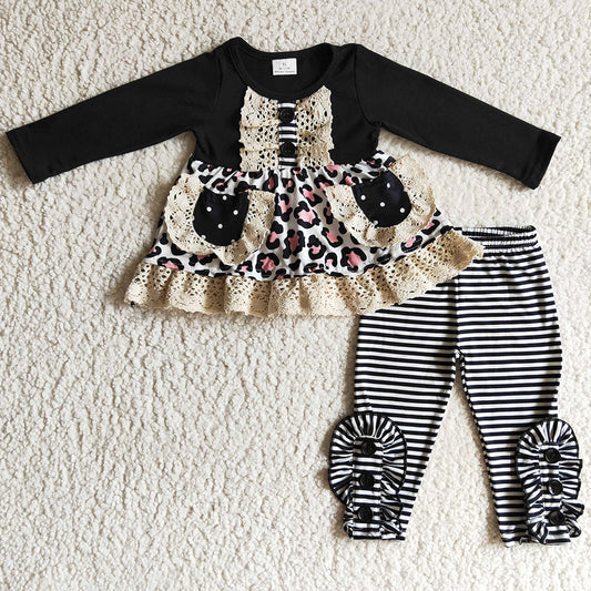 Boutique Infant Baby Girls Romper Fashion Leopard Jumpsuit LR0167