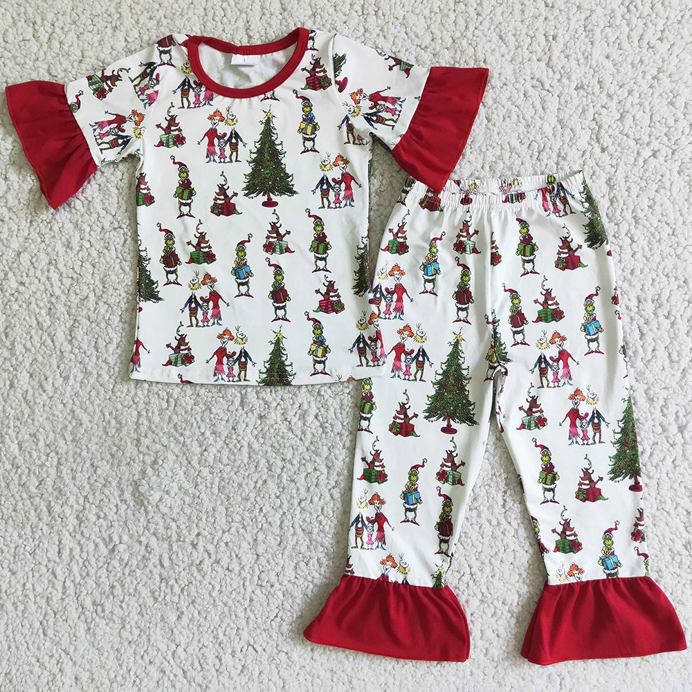 Boutique Baby Girls Pajamas Set Christmas Kids Pajamas Girls Sleepwear Nightwear D2-4