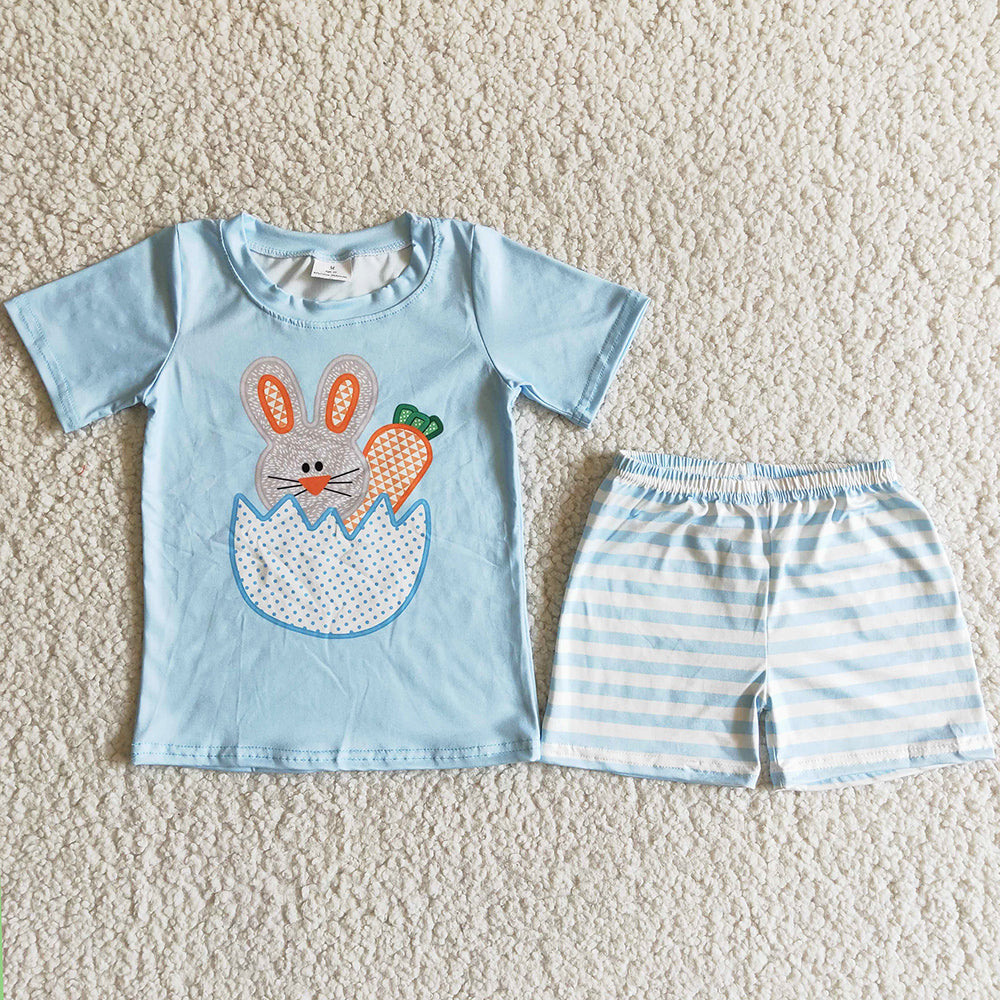 Baby Boy Clothes Set Easter Bunny Boys Clothing Set Short Sleeve Shorts Outfits B11-25 3.8