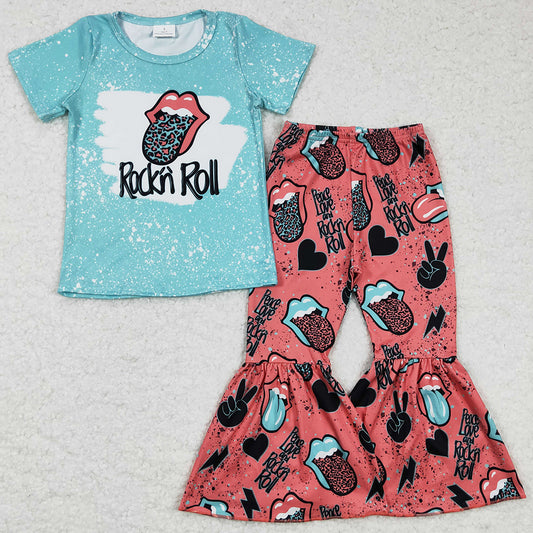 Hot Sale Girls Clothing Short Sleeve Bell Pants Toddler Outfits GSPO0255 4.18