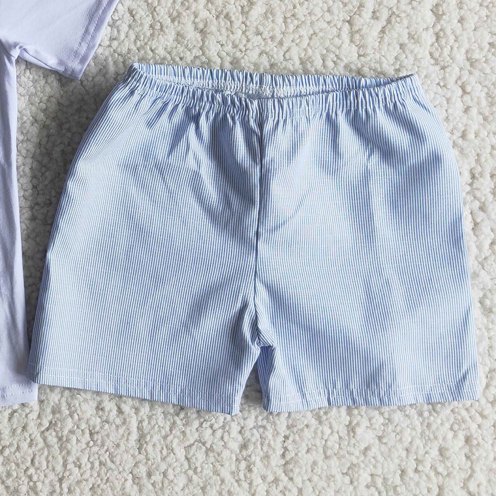 Wholesale Baby Boy Clothes Fash Embroidery Cute Boys Boutique Clothing Summer Outfits A6-14