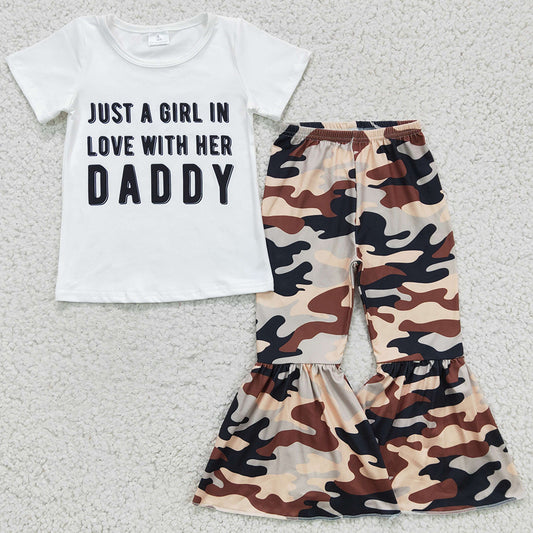 Boutique Girls Clothing Short Sleeve Bell Pants with Bow Outfits E8-20 4.18