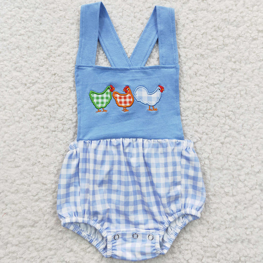 Baby Boys Romper Chicken Embroidery Cotton Boys Summer Rompers SR0286