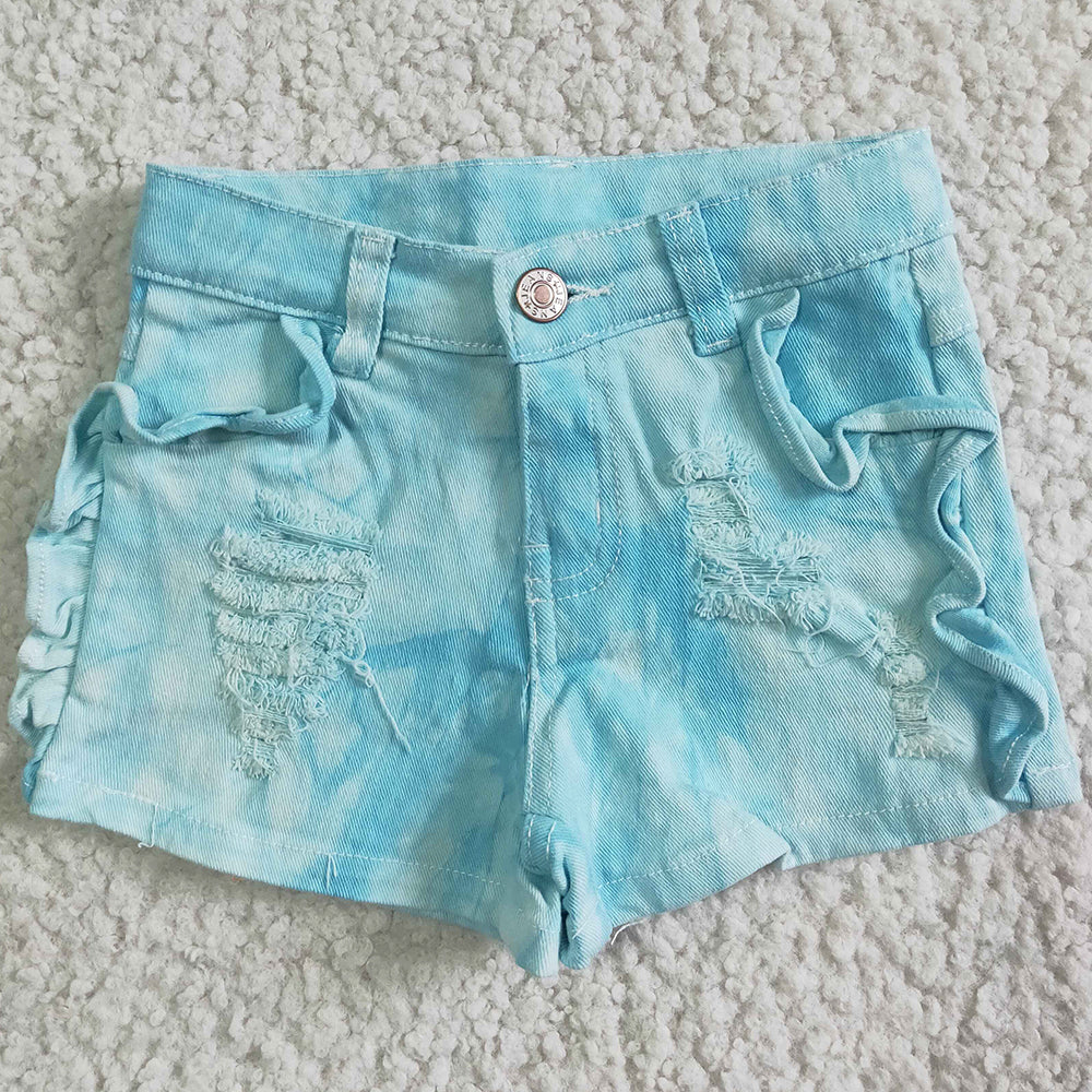 Summer Girls Jeans Shorts Blue Cute Girls Denim Summer Toddler Girls Jeans Shorts SS0008