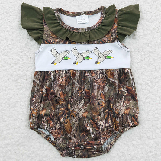 Baby Girls Rompers Camo Duck Embroidery Romper SR0358