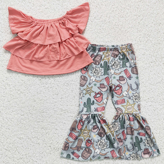 New Design Baby Girls Clothes Western Style Girls Boutique Outfits GSPO0293