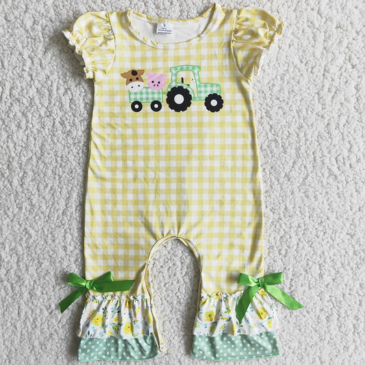 Baby Girls Clothes Romper Cow Toddler Girls Rompers Short Sleeve Onesie D13-11