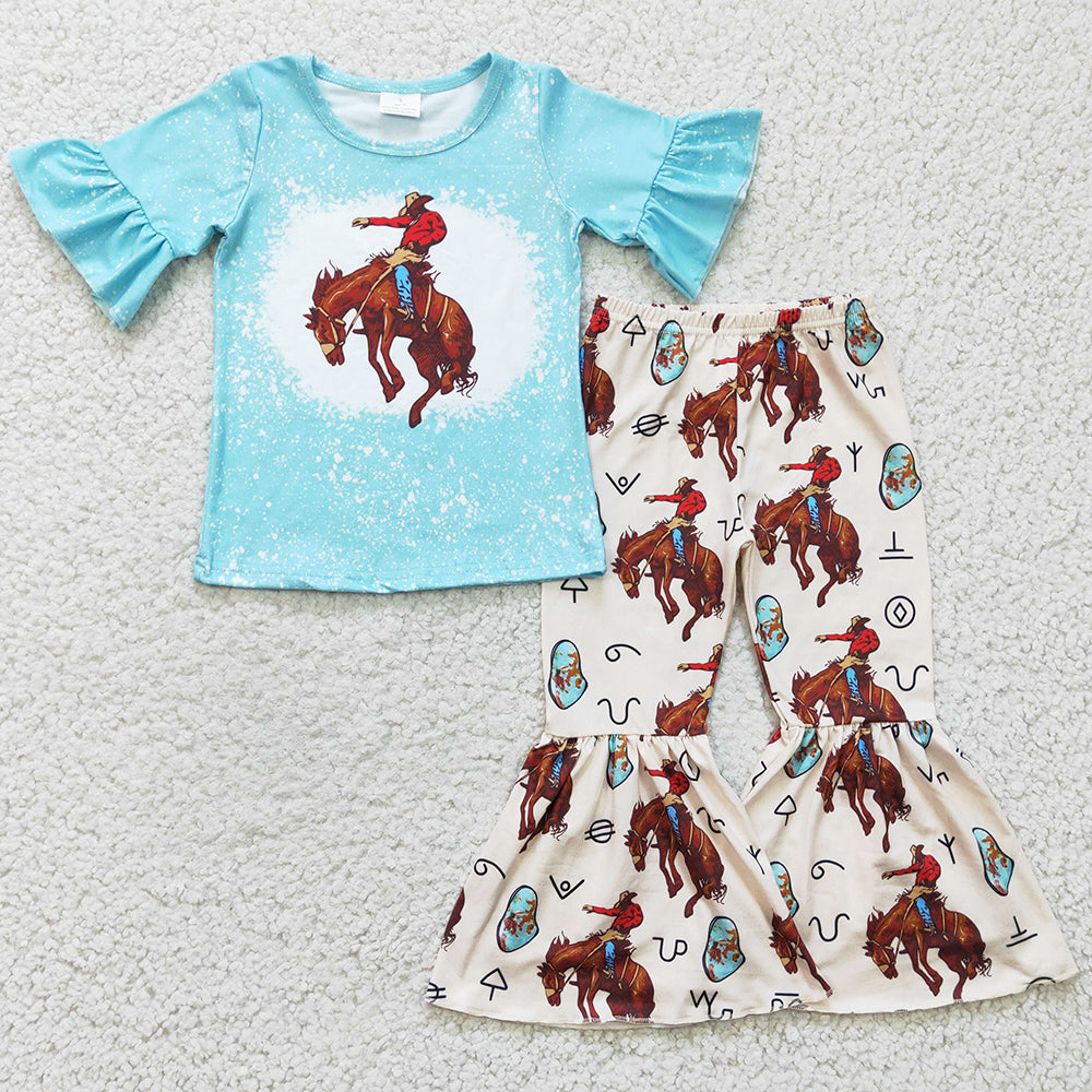 Western Style Baby Girls Clothes Boutique Bell Bottom Outfits GSPO0336