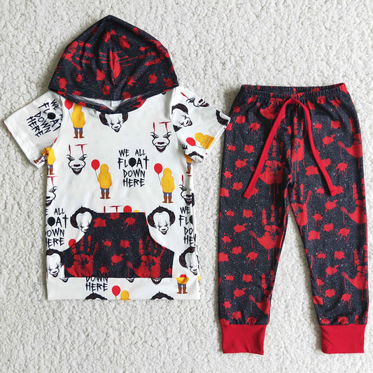 Hot Sale Kids Clothes Boys Hoodies Sets Halloween Toddler Boys Clothes E2-18