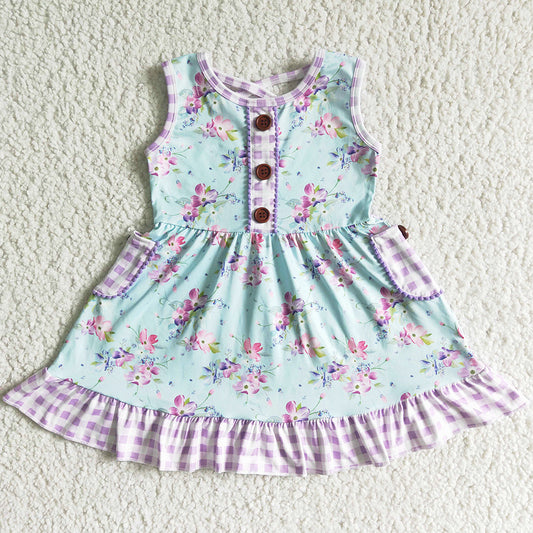 Summer Baby Girl Dress Flower Print Cute Girls Dresses GSD0051