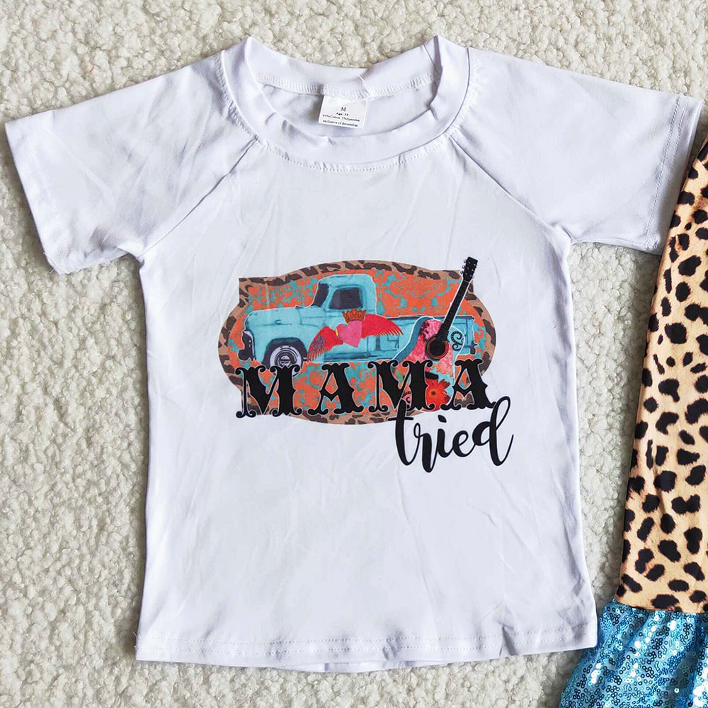 Hot Sale Kids Clothes Girls Boutique Outfits Fashion Baby Girl Clothes Short Sleeve Bell Pants Spring Children Outfits A6-11