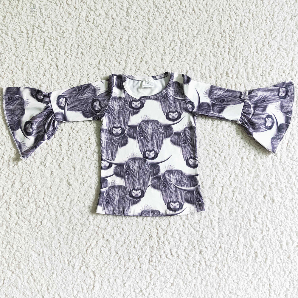 Cute Baby Girls Clothes Top Cow Print T-shirt Long Sleeve GT0009