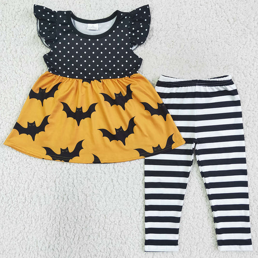 Halloween Baby Girl Clothes Bat Print Children Outfits GSPO0171