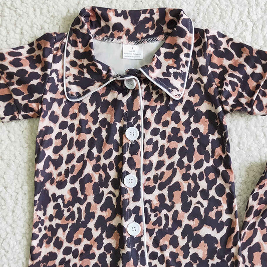 Kids Clothes Boys Pajamas Set Boutique Girls Sleepwear Nightwear Leopard Girls Pajamas B14-25 3.19