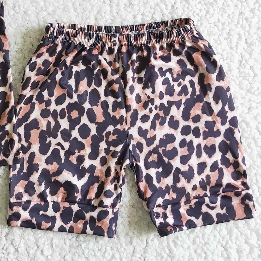 Kids Clothes Boys Pajamas Set Boutique Girls Sleepwear Nightwear Leopard Girls Pajamas B14-25 3.19