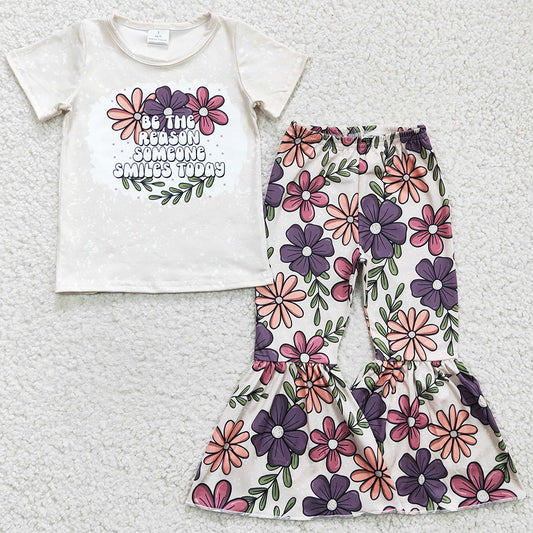 Spring Baby Girl Clothes Flower Cute Toddler Girls Bell Bottom Outfits GSPO0348 6.28