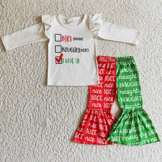 New Fashion Kids Designer Clothes Girls Bell Bottom Outfits Fall Girls Clothing Set GLP0237 10.23