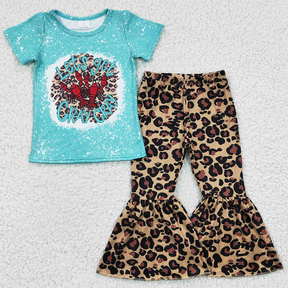 New Fashion Baby Girl Clothes Set Spring Lobster Print Cute Kids Girls Clothing GSPO0333