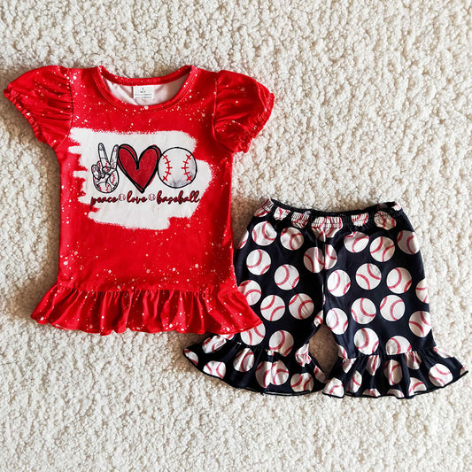 Wholesale Kids Clothes Girls Summer Outfits Baseball Cute Baby Girl Clothes Fashion Children Outfits B10-3 6.6