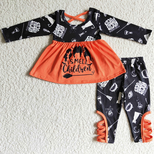 New Design Halloween Girls Clothes Boutique Fall Kids Outfits GLP0158
