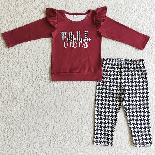 Fall Boutique Girls Clothing with Long Sleeve Dress Matched GLP0256