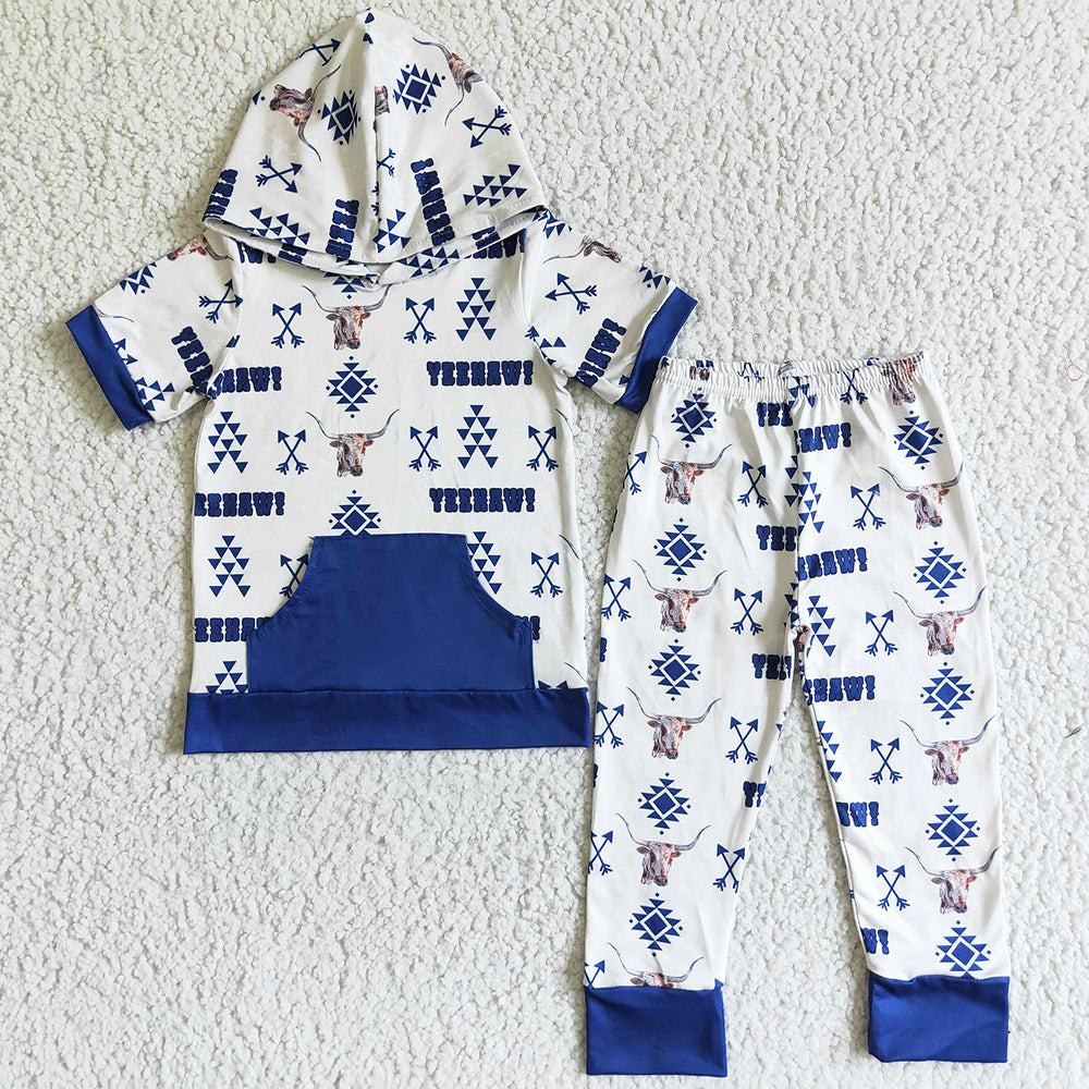 Hot Sale Kids Clothes Boys Hoodie Set Fall Boutique Baby Boy Clothes Outfit BSPO0006