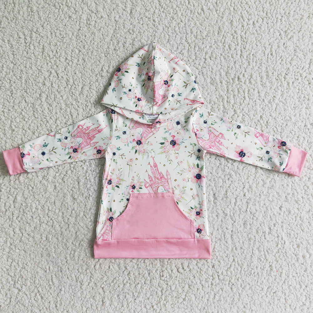 Fashion Girls Clothes Hoodies Top Pink Castle Boutique Girls Hoodie Clothing GT0011 10.22