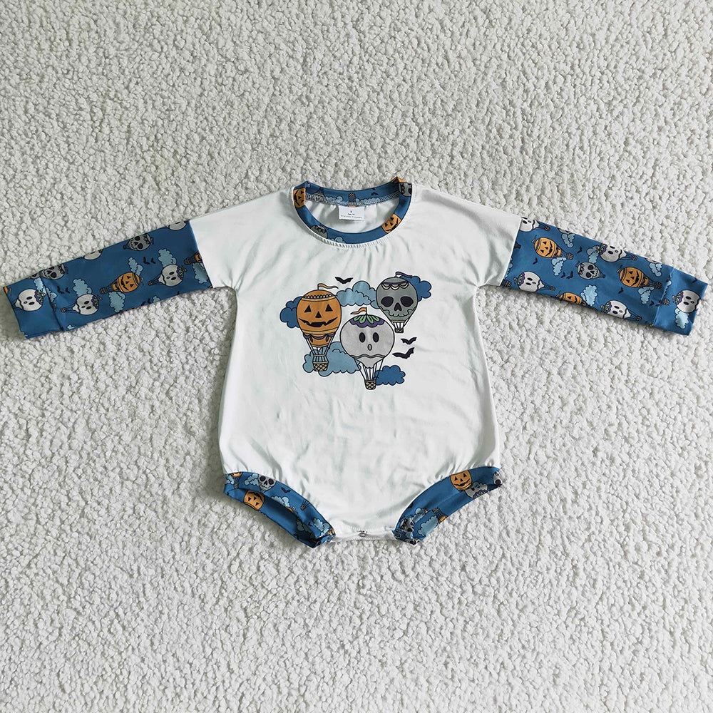 New Fashion Halloween Infant Baby Romper Pumpkin Balloon Print Jumpsuit LR0125