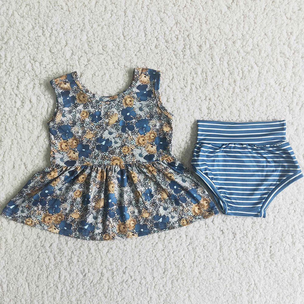 Baby Girls Clothes Bummies Set Flower Girls Boutique Clothing Kid Outfit A8-11 4.18