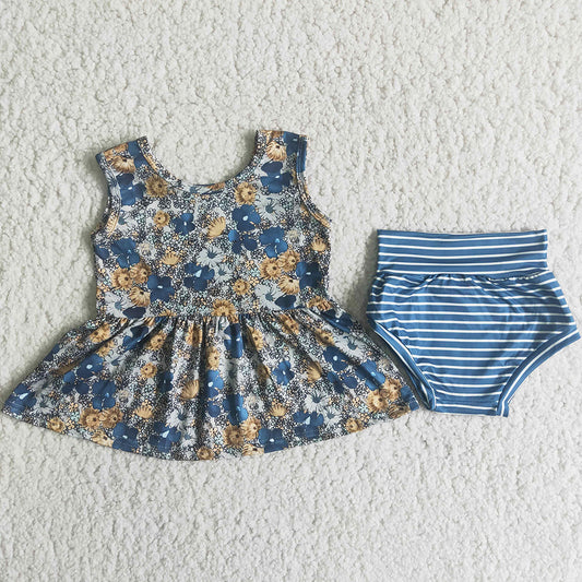 Baby Girls Clothes Bummies Set Flower Girls Boutique Clothing Kid Outfit A8-11 4.18