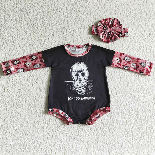 New Design Halloween Baby Girls Romper with Bow LR0124