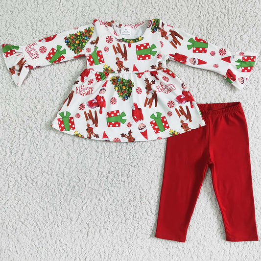 Cute Baby Girl Clothes Christmas Kids Outfits Boutique Kids Girls Clothing Set 6 A22-14